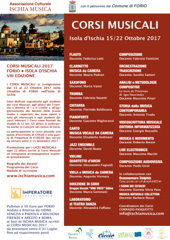 Associazione Culturale Ischia Musica - Corsi Musicali Ottobre 2017