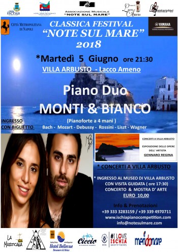 "CLASSICA FESTIVAL NOTE SUL MARE 2018" - Piano Duo MONTI & BIANCO  ( Pianoforte a 4 mani) 