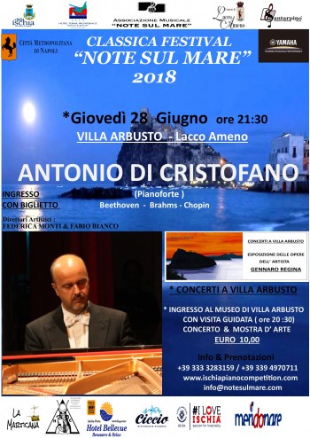 "CLASSICA FESTIVAL NOTE SUL MARE 2018" -  ANTONIO DI CRISTOFANO ( Pianoforte )
