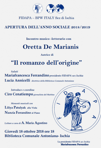 Presentazione del libro: Il romanzo dell'origine - Oretta De Marianis