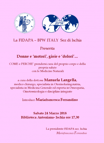FIDAPA: Donne e "motori", gioie e "dolori"