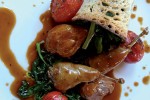 Quail with broccoli (inflorescences of turnip tops)