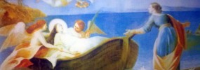 Dipinto dell'arrivo di Santa Restituta nella baia di San montano santa-restituta-dipinto